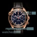 N1 Factory Swiss Clone Omega Seamaster Planet Ocean 600M Rose Gold & Black Dial Watch 